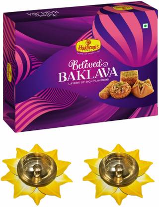 Haldiram's Nagpur Assorted Baklava 300g with 2 Small Diya Box
