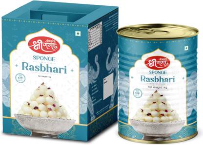 Bikaneri Shree Ganga Rasbhari - 1Kg (40 Pieces) Traditional Bikaneri Shahi Sweet Mithai Tin
