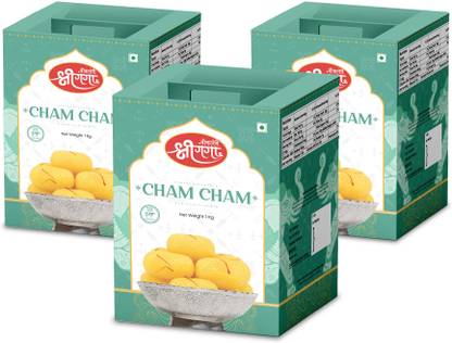 Bikaneri Shree Ganga Cham Cham - 3Kg (42 Pieces) Traditional Bikaneri Shahi Sweet Mithai Tin