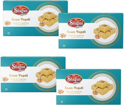Bfp Shagun Desi Ghee Soan Papdi800Gm(200Gm Pack of 4)Authentic Bikaneri Premium Ingredients Box