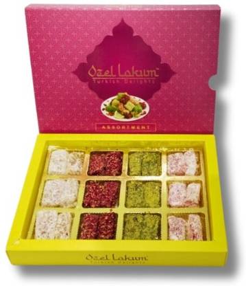 Ozel Lokum Turkish Delights Box - Amorous Rose,Pista Cheer,Tropical Lemon,Pomegranate Posh Box
