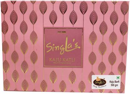 Singla Sweets Kaju Barfi katri 500g Delcious Sweets… Box