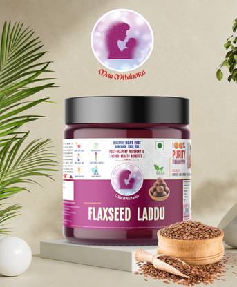 MaaMitahara Flax Seeds Laddu \ No Sugar\ No Preservatives\ In Jaggery, Gudiya Shakkar\ Pue Cow Ghee Box
