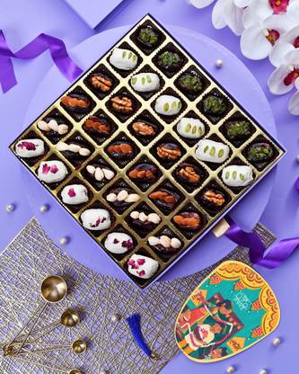 HyperFoods Diwali Gift Hamper Diwali Gift Items Premium Dryfruit Dates 36-Pcs Box