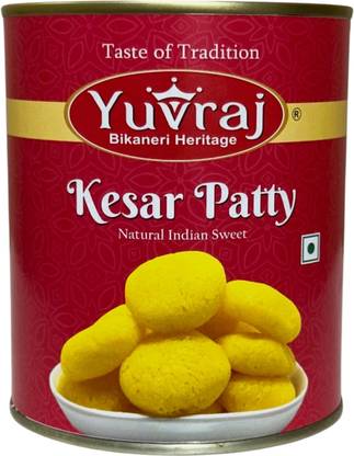 Yuvraj Food Product Kesar Patty Rajasthani sweets 1 kg tin Can