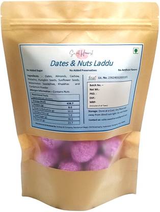 Sweet Harvest Healthy Dates and Nuts Laddu | Energy Bar Replacement (650 Grams) Box