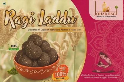 JOHAR RAGI Ragi Laddu (Finger Millet) –| Healthy & Nutritious Sweet | Pack of 1 Box