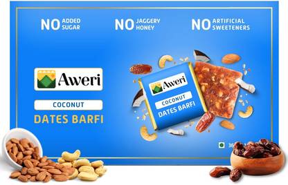 Aweri Dates Dry Fruit Barfi| No Added Sugar | Healthy Mithai | Coconut Flavour Box