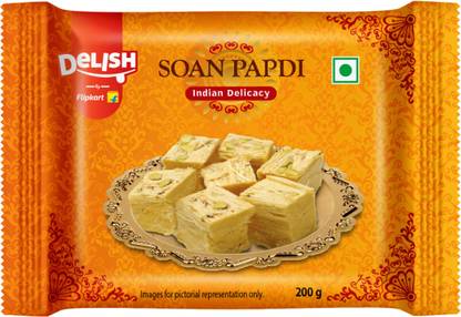 Delish by Flipkart Soan Papdi with Almonds, Pistachio, Elaichi Pouch  (200 g) at Rs. 38