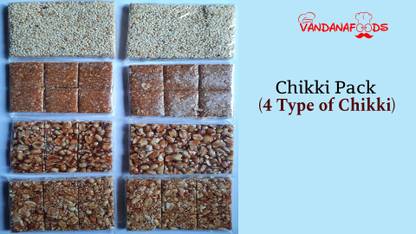 Vandana foods Chikki Pack ( 4 Types of Chikki ) Box
