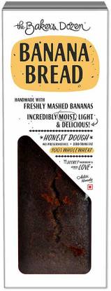 The Baker's Dozen Hand Made Banana Bread Freshly Mashed Bananas 100% Whole-wheat Delicious Box