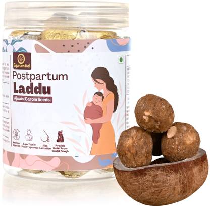 equisential Postpartum Ajwain Laddu | Ayurveda Based | Aids Lactation | 100% Homemade | Box