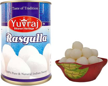 Yuvraj Food Product Rasgulla famous bengali sweets 1 kg Tin pack Box