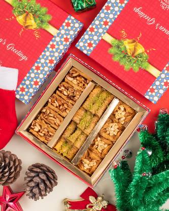 The Baklava Box Assorted Baklava Christmas Mini-Box Festive Gift Box