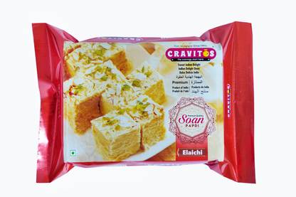 Cravitos Soan Papdi | Cardamom Flavoured Indian Sweet | Soft & Flaky Mithai | Pouch