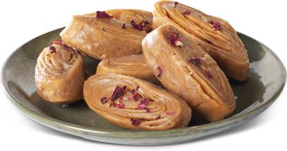 Mithaicana Tapeswaram Kaja Madatha Khaja Infused with Cardamom Andhra's Traditional Sweet Box