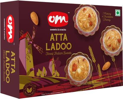 Om Sweets & Snacks Sweets and Snacks Atta Laddoo Box