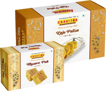 Cravitos Kaju Patisa 500g & Mysore Pak 200g Combo Box