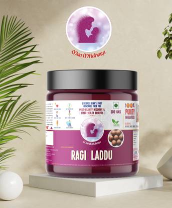 MaaMitahara Post Delivery Ragi Laddu, Jaggery and Ghee, No White Sugar (500g) Mason Jar
