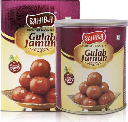 YFP SAHIBJI Soft Gulab Jamun | Pure Veg Indian Mithai For Festival Gifting Occasions Tin