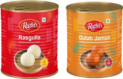 Rathi's rasgulla and gulab jamun 1000 gram Tin