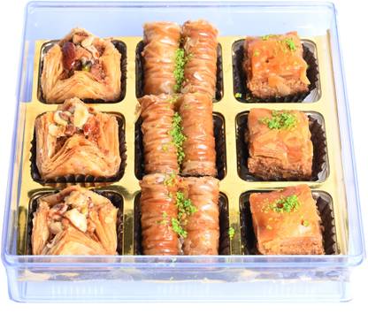 OASIS Baklawa Assorted Turkish, Lebanese Baklava for Gifting (09 Pcs) Festive Gift Box