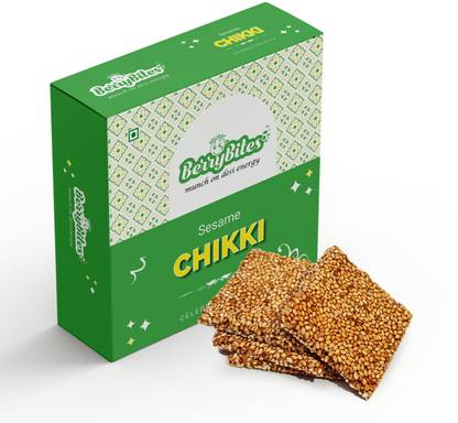 Delight Berrybites Sesame Chikki,Til /Ellu Chikki | Gajak I Sweets | with Jaggery I Natural| Box