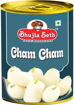 BHUJIYA SETH White Cham cham mithai 1 kg tin pack Tin