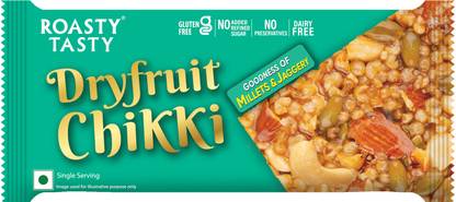 Roasty Tasty Dryfruit Chikki | Millet Chikki Bars | Peanut Chikki with Jaggery | Pouch