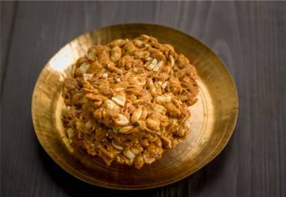 90's MILL Mungfali Gajak / Jaggery Gol Mungfali Gajak / Gud Chakki | Round Chikki-150g*3Pk Box