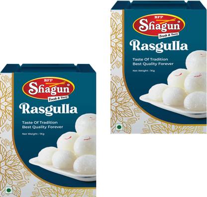 Bfp Shagun Rasgulla 2Kg Bikaneri Sweets Soft Vegetarian Tin