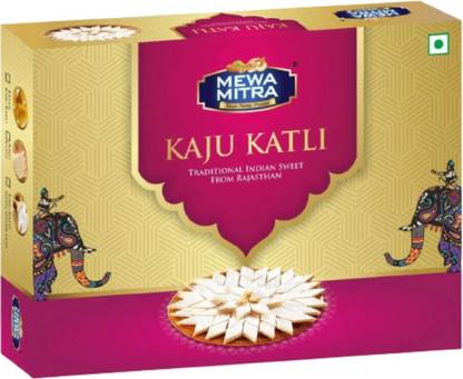 Mewa Mitra Kaju Katli 400gm (Pack of 1) Indian Cashew Sweet in Diamond Form Box