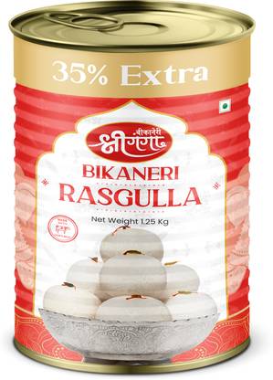 Bikaneri Shree Ganga Rasgulla 1.25Kg (24 Pieces) Bikaneri Sweet, Mithai Tin