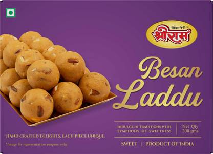 SHREE RAM Besan Laddu | Bikaneri Sweets | Traditional Indian Mithai | Box