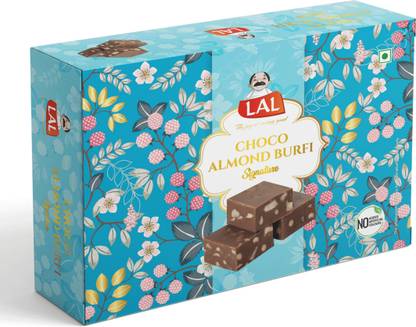 Lal CHOCO ALMOND BURFI – 400 GM | A Rich Blend of Chocolate & Almonds Box
