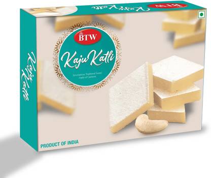BTW Kaju Katli (Kaju Barfi / Burfi, Indian Mithai / Sweets Gift Pack / Box) Festive Gift Box