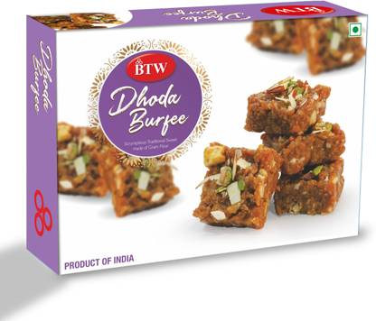 BTW Dodha Special Barfi (Burfi, Indian Mithai / Sweets Gift Pack / Box) Festive Gift Box