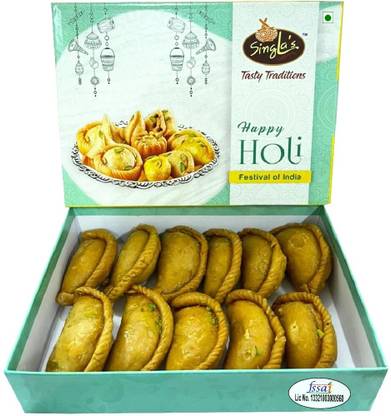 Singla Sweets Dry Sweet Maida Gujia Gifts festival Box Sweets 500g Festive Gift Box