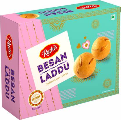 Rathi's Besan Ladoo 200g GiftBox Ready to Eat Treat for Celebrations & Special Occasion Box