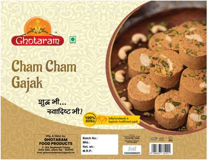 GHOTARAM Gajak Cham Cham Gud Gajak||Chum Chum Bati Sweet Mithai||Kaju Cham Cham-950g*1P Box