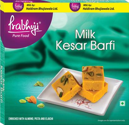 PRABHUJI PURE FOOD Milk Kesar Barfi Airtight Box