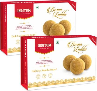 Indiyum Indian Sweets Mithai Besan Laddo Box