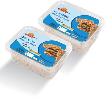 GHOTARAM Peanut Chikki / Double Mazza Gajak | Peanut Chikki Jaggery | Gud Chikki-330g*2Pk Box