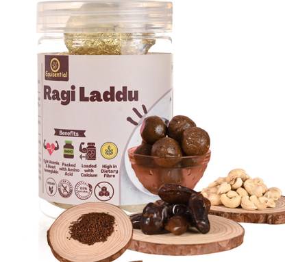 equisential Ragi Laddu | Rich in Calcium & Iron | No Added Sugar | No Preservatives | Box