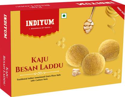 Indiyum Besan Laddu Indian Sweet made with Besan & Cashew Box