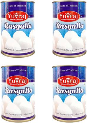 Yuvraj Food Product Sweets Rasgulla 500 Gm mithai combo pack of 4 (500 Gm x 4 ) Tin pack Tin