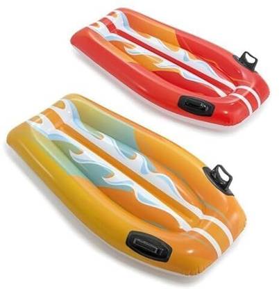 KidsZeeNie Surf-N-Slide Inflatable Floating Lounger with Handles for Kids & Adult | Air Bed Swimming Pool Party Rider for Water Games, Slides, Outdoor Summer Fun (Kids Age 3+) Swim Floatation Belt
