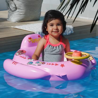 Lifelong Swimming Tube Inflatable Swim Ring Pool Float Aid Baby Seat Safe Anti-flip Kids Cartoon Swimming Ring(Pink) Swim Floatation Belt