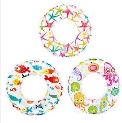 SHREEJI GIFT Intex Lively Print 20 inch Swim Ring, Multi Color Swim Floatation Belt