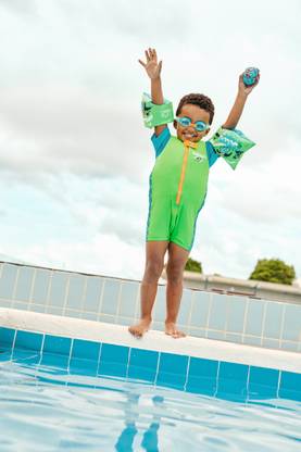 SPEEDO Tots Print Armbands Swim Confidence - Green & Blue Swim Floatation Belt